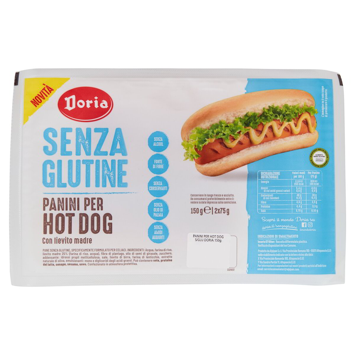 Doria Senza Glutine Panini per Hot Dog 2 x 75 g spesa online ...